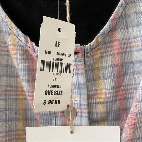 Furst Of A Kind plaid tie front blouse one size - Picture 13 of 13